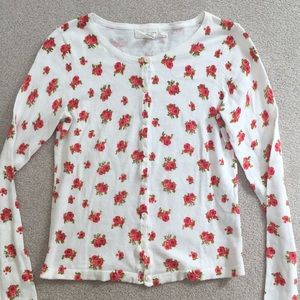 Red Rose Sweater Cardigan